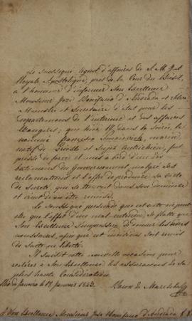 Oficio enviado por Wenzel Philipp Leopold (1784-1851), Barão de Mareschal, a José Bonifácio de An...
