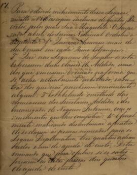 Despacho original enviado por João Carlos Augusto de Oyenhausen-Gravenburg (1776-1838), Marquês d...
