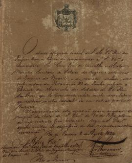 Despacho de 2 de agosto de 1824, de Karl Wilhelm von Theremin, Cônsul-geral da Prússia no Brasil,...