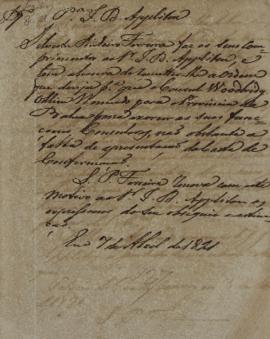 Ofício de 7 de abril de 1821, de Silvestre Pinheiro Ferreira (1769-1846), ministro e secretário d...