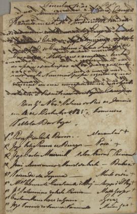 Circular enviada por Francisco Villela Nobrega em 10 de outubro de 1825, comunicando a nomeação d...