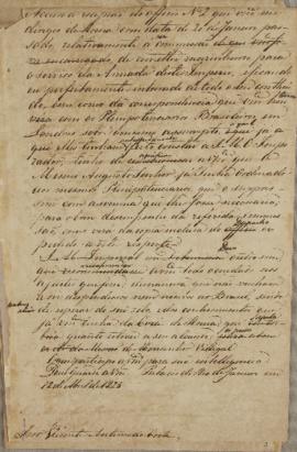 Despacho enviado pelo Monsenhor Francisco Corrêa Vidigal (s.d-1838) ao oficial Vicente Antonio da...