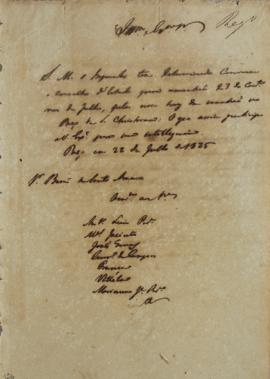 Circular enviada para José Egídio Álvares de Almeida (1767-1832) em 22 de julho de 1825, convocan...