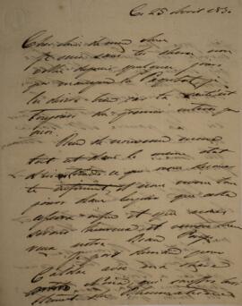 Carta original, sem indicação de autoria, enviada a Sir Charles Stuart (1779-1845), Barão de Roth...