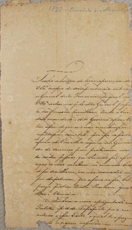 Ofício enviado pelo cônsul, João Luiz Airoza, ao Marquês de Aracaty (s.d.-1838), em 10 de novembr...