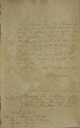 Nota de Gildemeister, enviado de Bremen, a João Carlos Augusto de Oyenhausen-Gravenburg (s.d.-183...