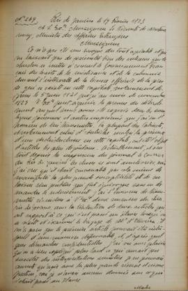 Despacho de 19 de fevereiro de 1823, de Jean-Baptiste Maler (s.d.), cônsul-geral da França no Bra...
