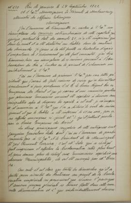 Despacho de 24 de setembro de 1822, de Jean-Baptiste Maler (s.d.-s.d.), cônsul-geral da França no...