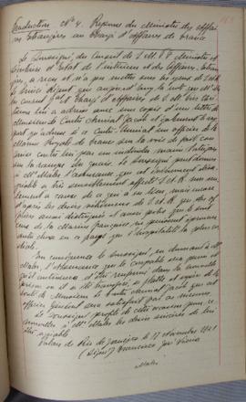 Carta nº 4, de 17 de novembro de 1821, do ministro Francisco José Vieira, endereçada a Jean-Bapti...