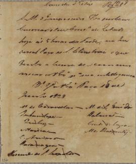 Circular enviada em 18 de junho de 1828, para Manuel Rodrigues Gameiro Pessoa (s.d.-1846) e Franc...
