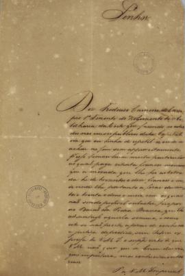 Carta com requerimento direcionado ao Imperador D. Pedro I (1798-1834) em favor do 1º tenente do ...