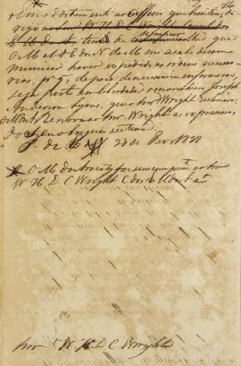 Minuta de 28 de fevereiro de 1828, de João Carlos Augusto de Oyenhausen (s.d.-1838), Marquês de A...