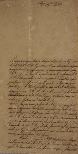 Oficio de 19 de fevereiro de 1830, de João Antônio Pereira da Cunha, encaminhado a Miguel Calmon ...