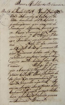 Diário de operações militares do Tenente-coronel Bento Correa da Câmara (1786 – 1851) datado de 1...