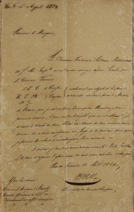 Despacho de 1º de agosto de 1829, assinado pelo agente consular do Rei da Prússia, endereçado a J...