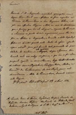Circular enviada ao corpo diplomático, em 29 de fevereiro de 1824, comunicando sobre a ordem do I...