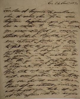 Carta original, sem indicação de autoria, dirigida a Sir Charles Stuart (1779-1845), Barão de Rot...