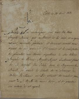 Ofício de 29 de abril de 1821, de Borgo di Primo, encarregado de negócios e cônsul-geral da Dinam...