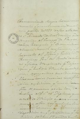 Carta de 9 de agosto de 1824, enviada por Bernardo Suares para Manuel Rollano, sobre a sua posiçã...
