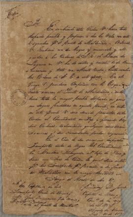 Ofício de 10 de dezembro de 1822, em que David Jewett (1772-1842) dá ordens para os capitães dos ...