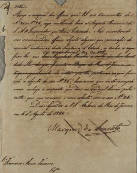 Despacho enviado por Francisco Muniz Tavares (1793-1876) em 09 de julho de 1829. O documento fala...