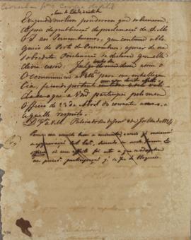 Circular enviada ao corpo diplomático em 8 de julho 1826, comunicando sobre a publicação da procl...