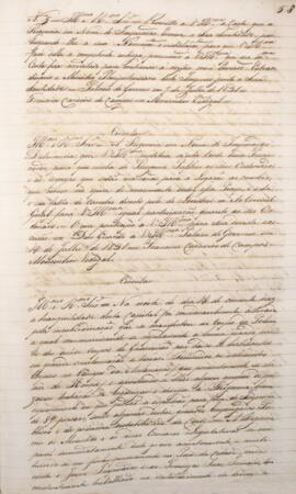 Cópia de despacho enviado por Francisco Carneiro de Campos (1765-1842), para o Monsenhor Francisc...
