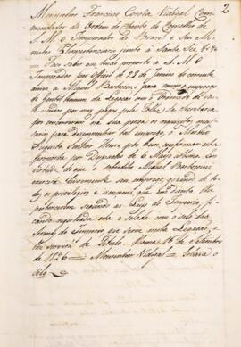 Cópia de carta patente enviada pelo Monsenhor Francisco Corrêa Vidigal (s.d.-1838), com data de 1...