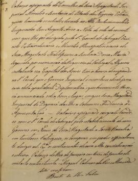Cópia de carta patente, enviada por Bento da Silva Lisboa ((1793-1864), a Bernardo Francisco Rang...