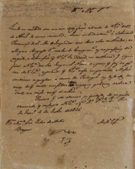 Despacho enviado por Pedro de Mello Breyner (1757-1830) em 4 de junho de 1826, sinalizando sobre ...