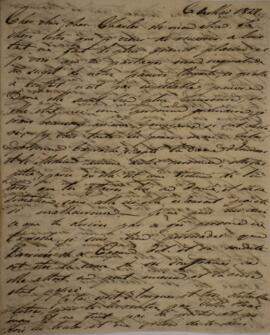 Carta original, sem indicação de autoria, enviada a Sir Charles Stuart (1779-1845), Barão de Roth...