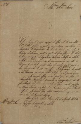 Oficio nº 9 de 12 de agosto de 1825, do Monsenhor Francisco Corrêa Vidigal (s.d.-1838), acusando ...