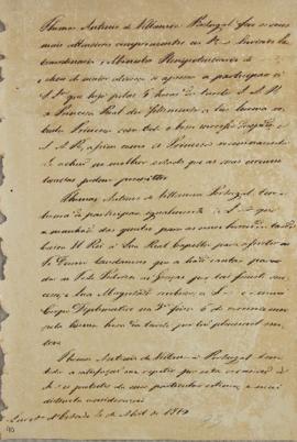 Circular enviada por Tomás Antônio de Vila Nova Portugal (1755-1839), em 4 de abril de 1819. O do...