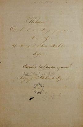 Carta enviada de Nova York, por Vicente Pazos (1779-1852) em 04 de outubro de 1818, ao governo de...