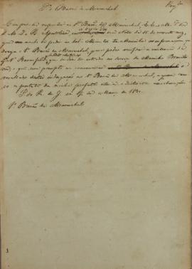 Tradução da Minuta de despacho enviada para Wenzel Philipp Leopold (1784-1851), em 17 de março de...