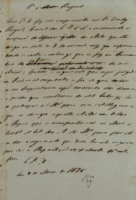Minuta de despacho de 9 de março de 1825, de Luis José de Carvalho e Melo (1764-1826), endereçada...