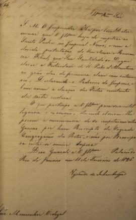 Ofício original enviado por Antônio Luiz Pereira da Cunha, Visconde de Inhambupe (1760-1837), ao ...