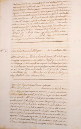 Cópia de ofício enviado por Luiz Moutinho de Lima Álvares e Silva (1792-1863) para João Antônio P...