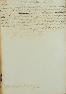 Minuta de 18 de novembro de 1830, endereçada a William Henry DeCourcy Wright, cônsul dos Estados ...