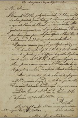 Circular enviada por Marcos de Noronha e Brito (1771-1828) corpo diplomático, em 27 de abril de 1...