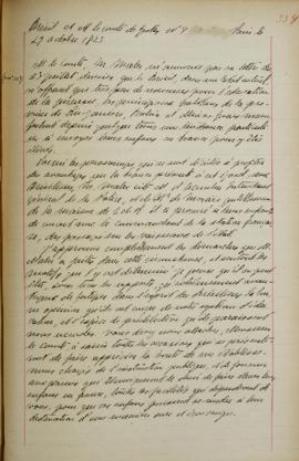 Ofício nº 4 de 29 de outubro de 1823, de Visconde de Chateaubriand, ministro das relações exterio...