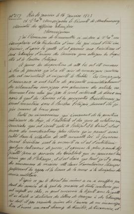 Despacho de 16 de janeiro de 1823, de Jean-Baptiste Maler (s.d.), cônsul-geral da França no Brasi...