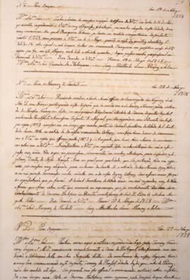 Cópia de ofício enviado por Luiz Moutinho de Lima Álvares e Silva (1792-1863) para Luís de Saldan...