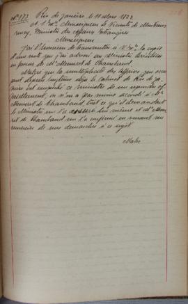 Despacho nº 173, de 11 de março de 1822, de Jean-Baptiste Maler (s.d.), Cônsul-geral da França no...