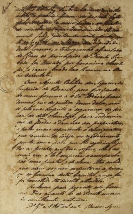 Ofício enviado por Antônio José Falcão da Frota (1780-1848) para Manuel José Garcia (1784-1848) e...