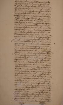 Processo original escrito pelo escrivão Sr. Bitancourt, datado do ano de 1851, contendo o translado dos autos de averiguação e outras diligências referentes ao processo de aprisionamento da sumaca brasileira “Nova Amalia”, que havia sido incendida pelo Comandante do brigue inglês “Bonnetta”.