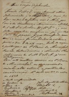 Circular enviada para o corpo diplomático em 29 de março de 1828, comunicando a mudança de data d...