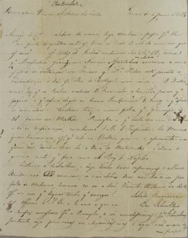Carta de Antônio Moro a Vicente Antônio da Costa (s.d), informado sobre notícias que Monsenhor Fr...