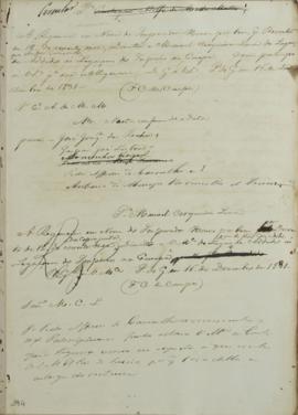 Minuta de circular enviada em 16 de dezembro de 1831 para José Joaquim Rocha, Gaspar José Lisboa,...