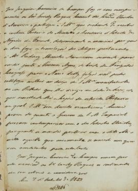 Minuta de 7 de outubro de 1823, de José Joaquim Carneiro de Campos (1768- 1836), conselheiro, min...